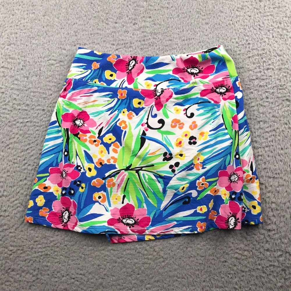 IBKul Wrap Skort Womens XS Multi Floral Performance Golf Pickleball Tennis Skirt